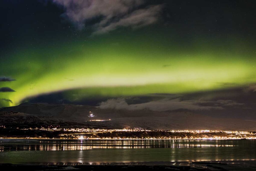 Polarlichter, Akureyri, Island