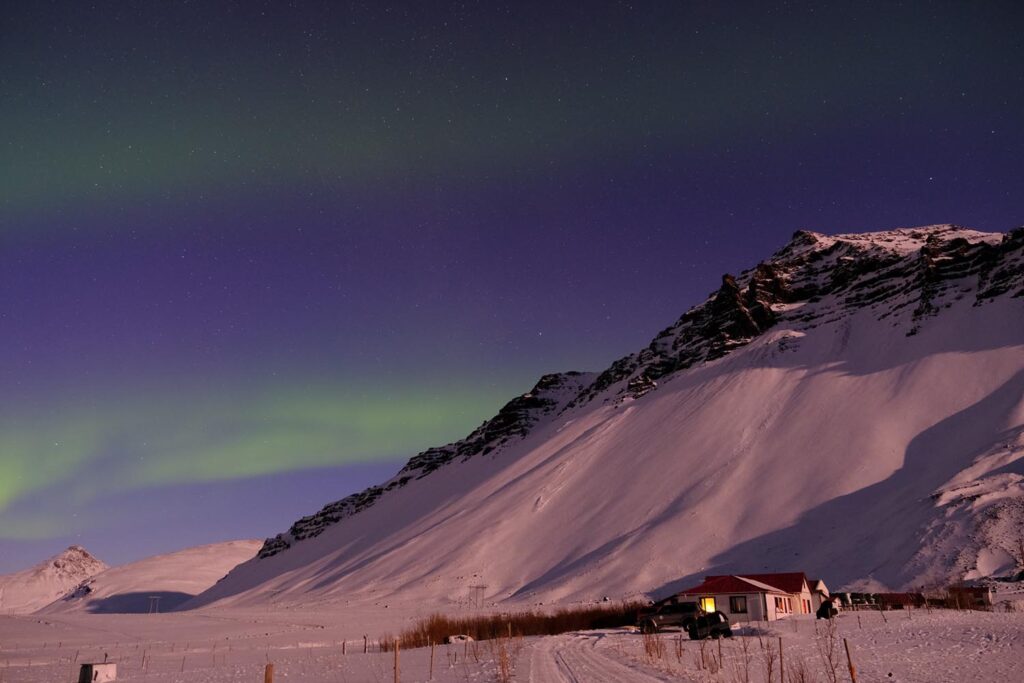 Bauernhof, Polarlichter, Island