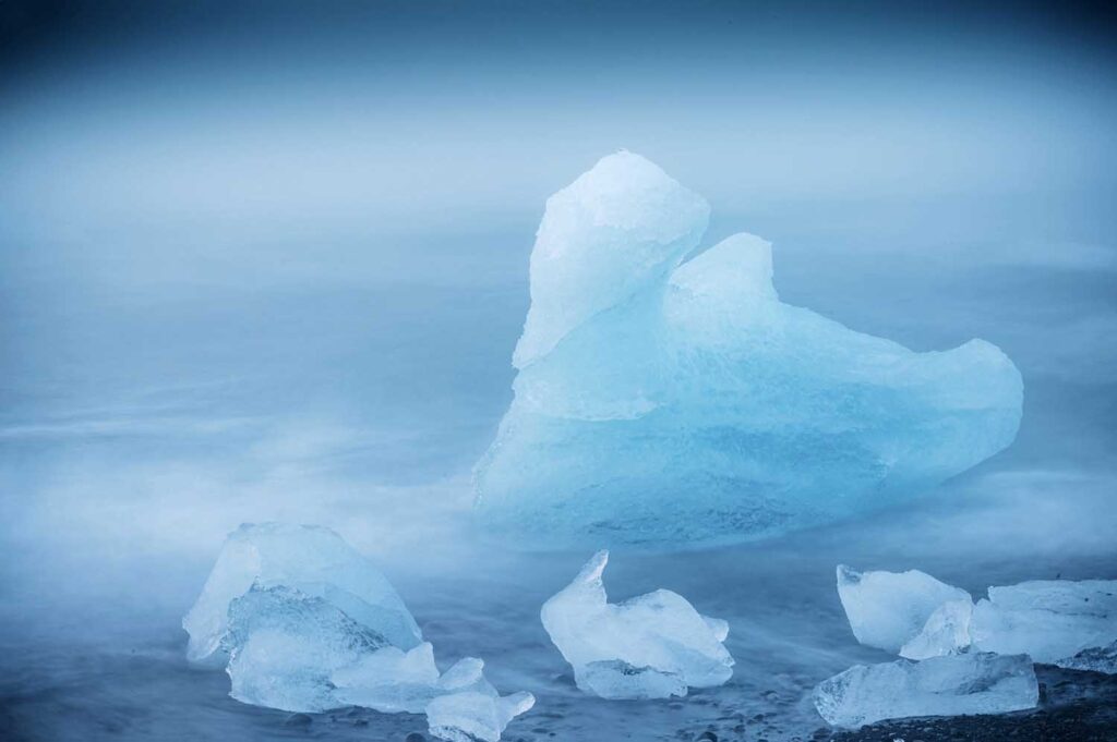 Eisberg, Nebel, Gletscherlagune, Jökulsárlón, Island