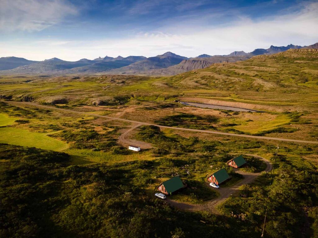 Ferienhäuser, Landschaft, Ostküste, Island
