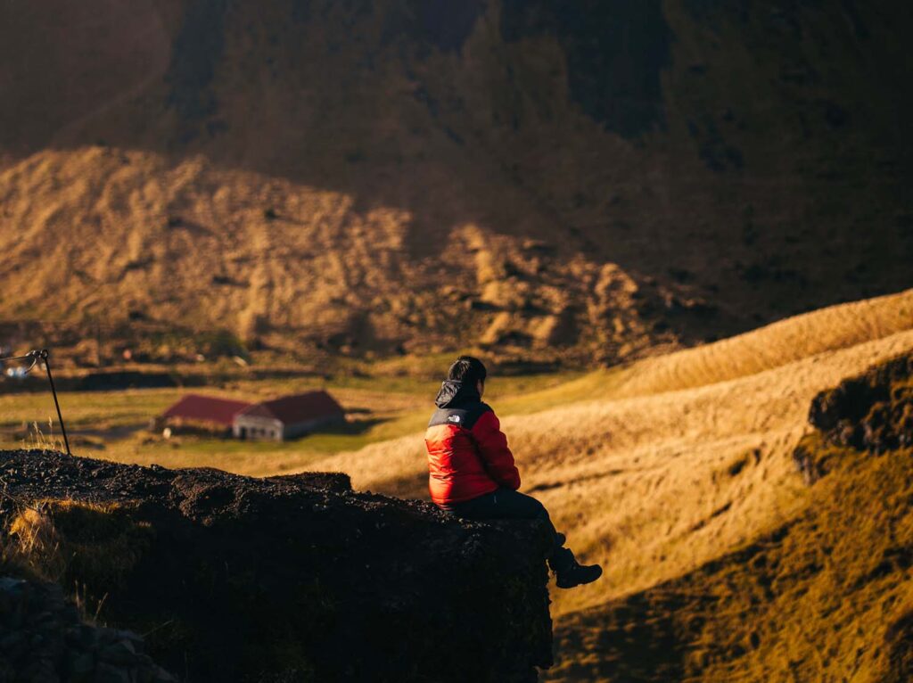 Person, Fels, Ostküste, Island