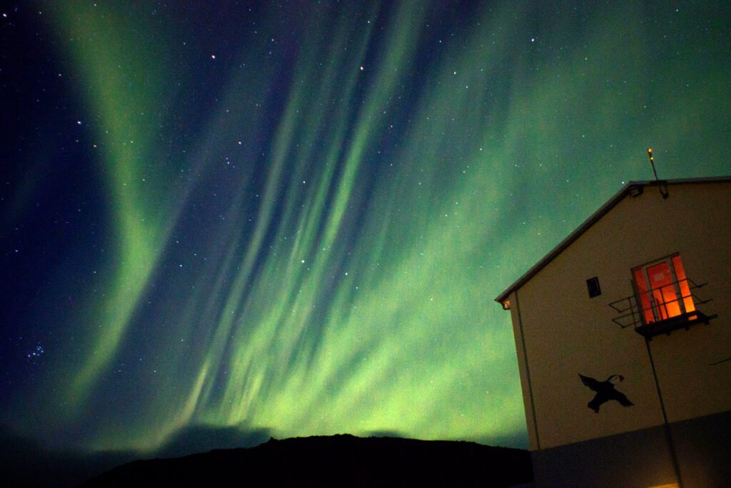 Polarlichter, Ferienhaus, Island