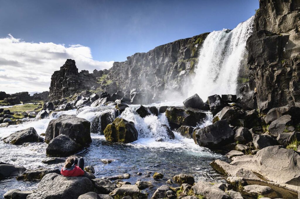 Golden Circle, Island, Thingvellir, Nationalpark, Wasserfall Öxarárfoss