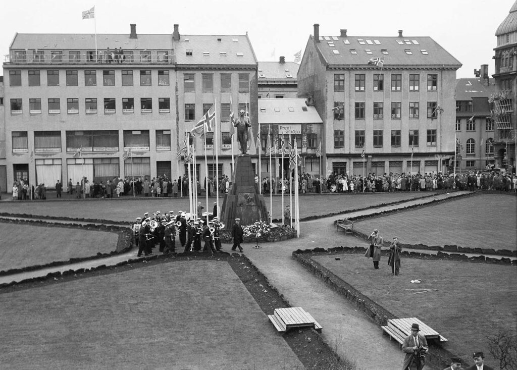 Reykjavik, Zeremonie, Fahnen, 17. Juni 1944, Unabhängigkeitstag, Island