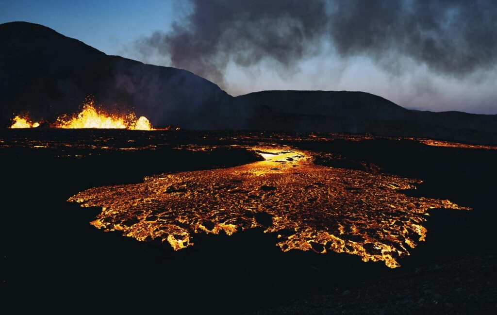 Vulkanausbruch, Lavastrom, 8.2.2024, Grindavik, island