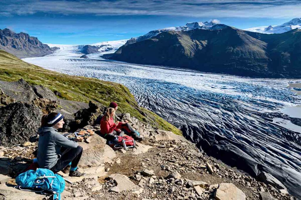 Wandergruppe, Outdoorbekleidung-Gletscher-Island