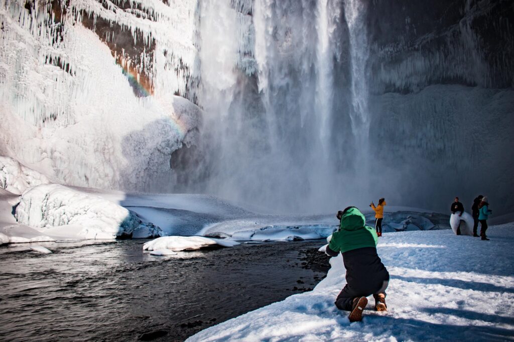 Wasserfall, Winter, Reise, Island